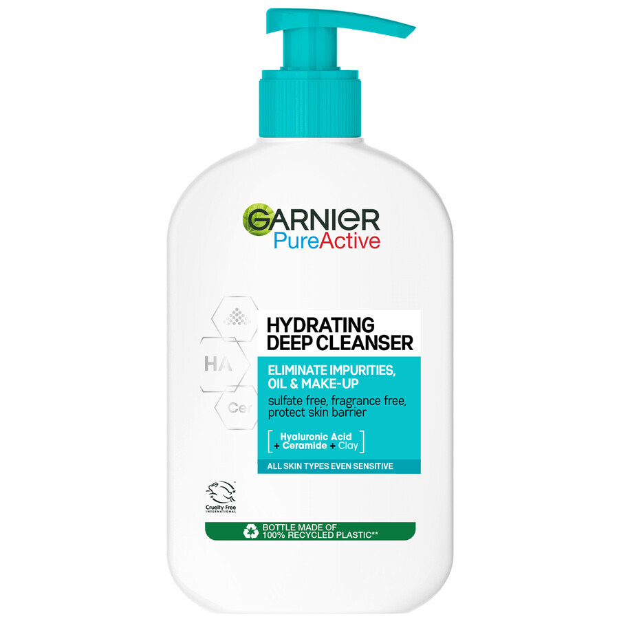 Garnier Pure Active, émulsion nettoyante hydratante, 250 ml