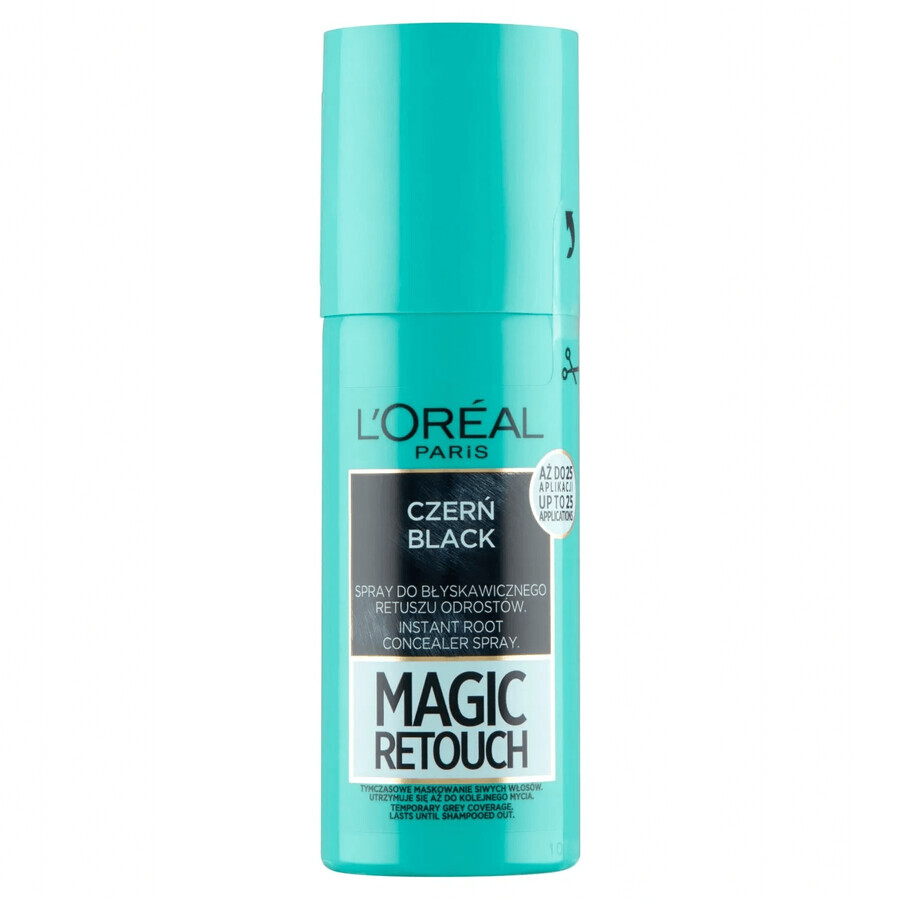 L'Oréal Magic Retouch, spray de retouche pour les racines, n° 1 noir, 75 ml