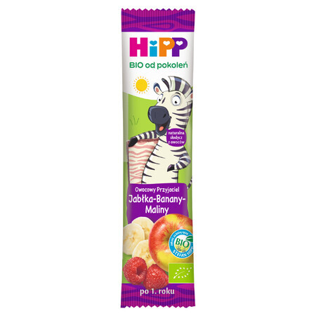 HiPP BIO Fruit Friend Bio bar, pomme, banane, framboise, après 1 an, 23 g