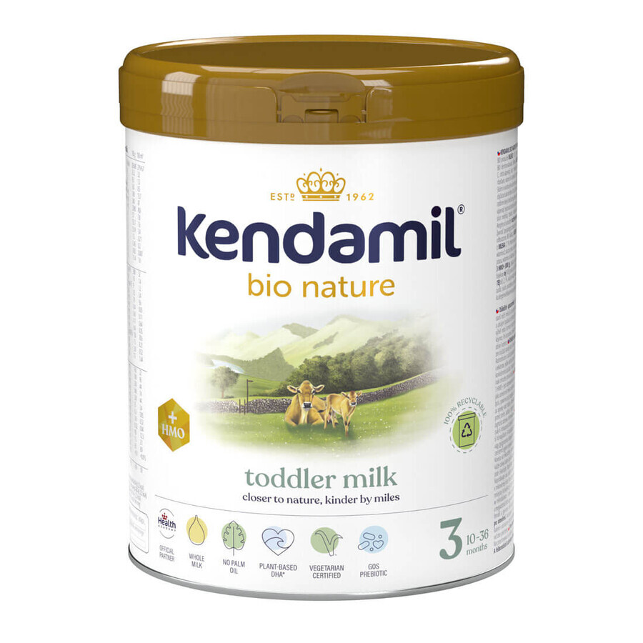 Kendamil Bio Nature 3 HMO+, lait junior, après 10 mois, 800 g