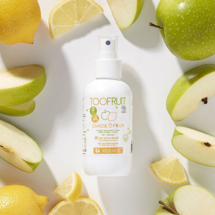 Toofruit, spray capillaire protecteur pour les enfants à partir de 3 ans pour prévenir la réapparition des poux, 125ml