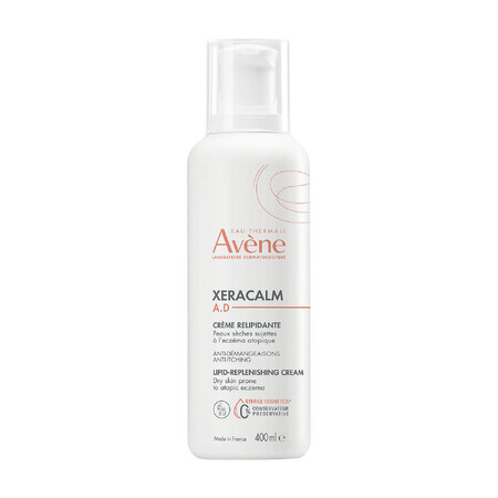 Avène XeraCalm A.D, crème relipidante pour le visage et le corps, peaux très sèches, atopiques et prurigineuses, 400 ml