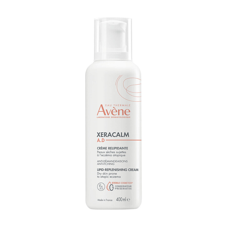 Avène XeraCalm A.D, crème relipidante pour le visage et le corps, peaux très sèches, atopiques et prurigineuses, 400 ml