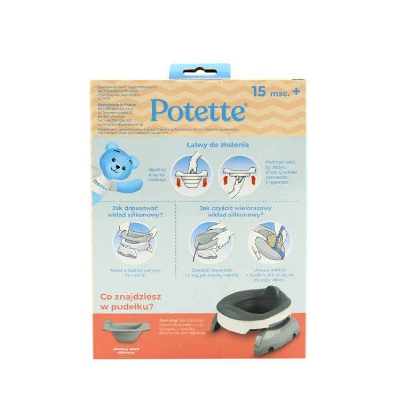 Potette Plus, insert de pot pliant en silicone, gris, 1 pièce view 2