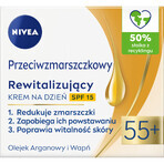 Nivea 55+, cremă de zi revitalizantă antirid SPF 15, 50 ml