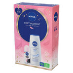 Nivea Soft Moment set, douchegel, Crème Soft, 250 ml + Black &amp; White Invisible, antitranspiratiestick, 48h, Clear, 50 ml