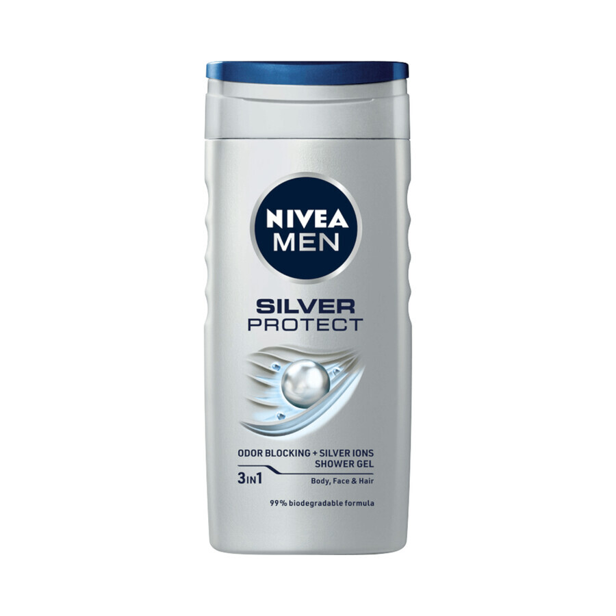 Nivea Men Silver Control kit, aftershave balm, antibacterial, 100 ml + antiperspirant roll-on, 48h, 50 ml + 3 in 1 shower gel for face, body and hair, 250 ml