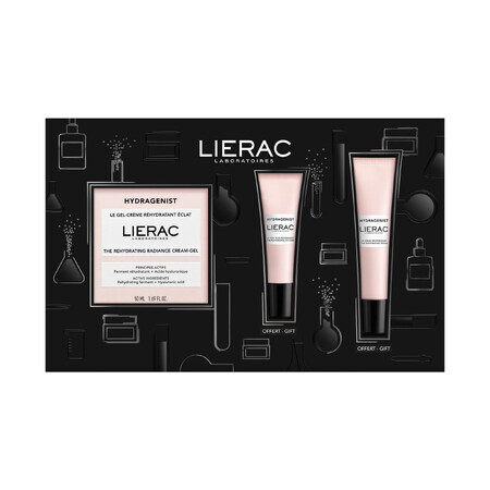 Lierac Hydragenist set, hydraterende verhelderende crème-gel, 50 ml + serum, 15 ml + oogcrème, 7,5 ml cadeau