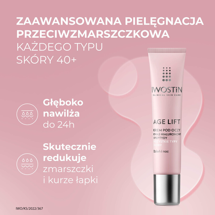 Set Iwostin Age Lift, cremă de zi, ten normal și mixt, SPF 15, 50 ml + cremă de ochi, 15 ml + ser antirid, 30 ml