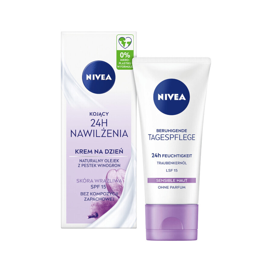 Nivea 24H Hydration, Kalmerende Dagcrème, SPF 15, 50 ml