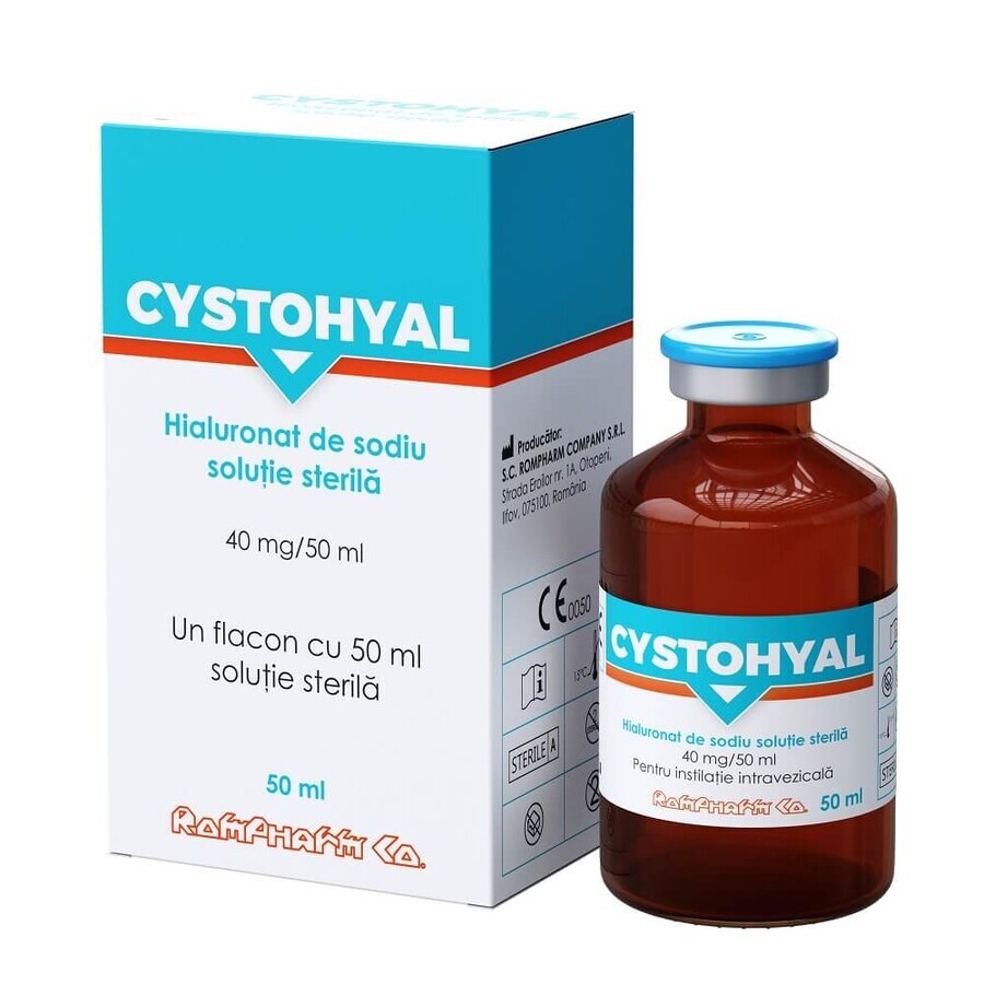 Cystohyal Natriumhyaluronat sterile Lösung 40 mg, 50 ml, Rompharm