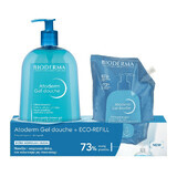 Bioderma Atoderm set, gel douche 1 l + recharge éco, 1 l