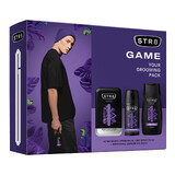 STR8 Game set, après-rasage, 100 ml + déodorant spray, 150 ml + gel douche, 250 ml