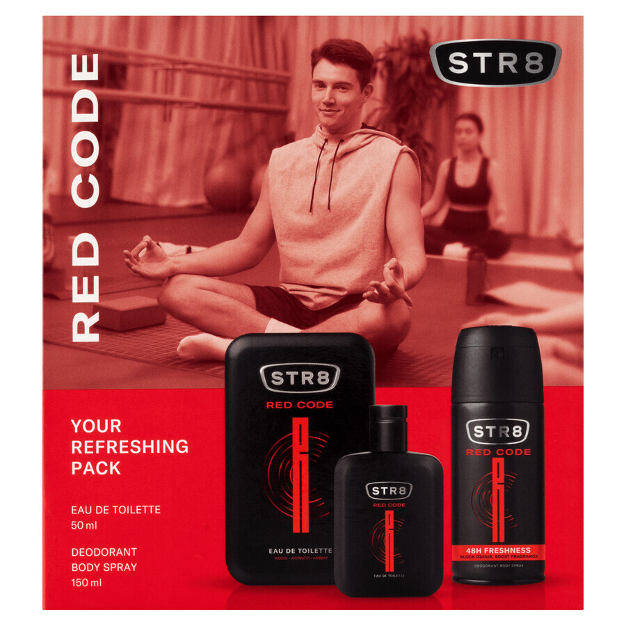 STR8 Red Code set, eau de toilette, 50 ml + desodorante en spray, 150 ml