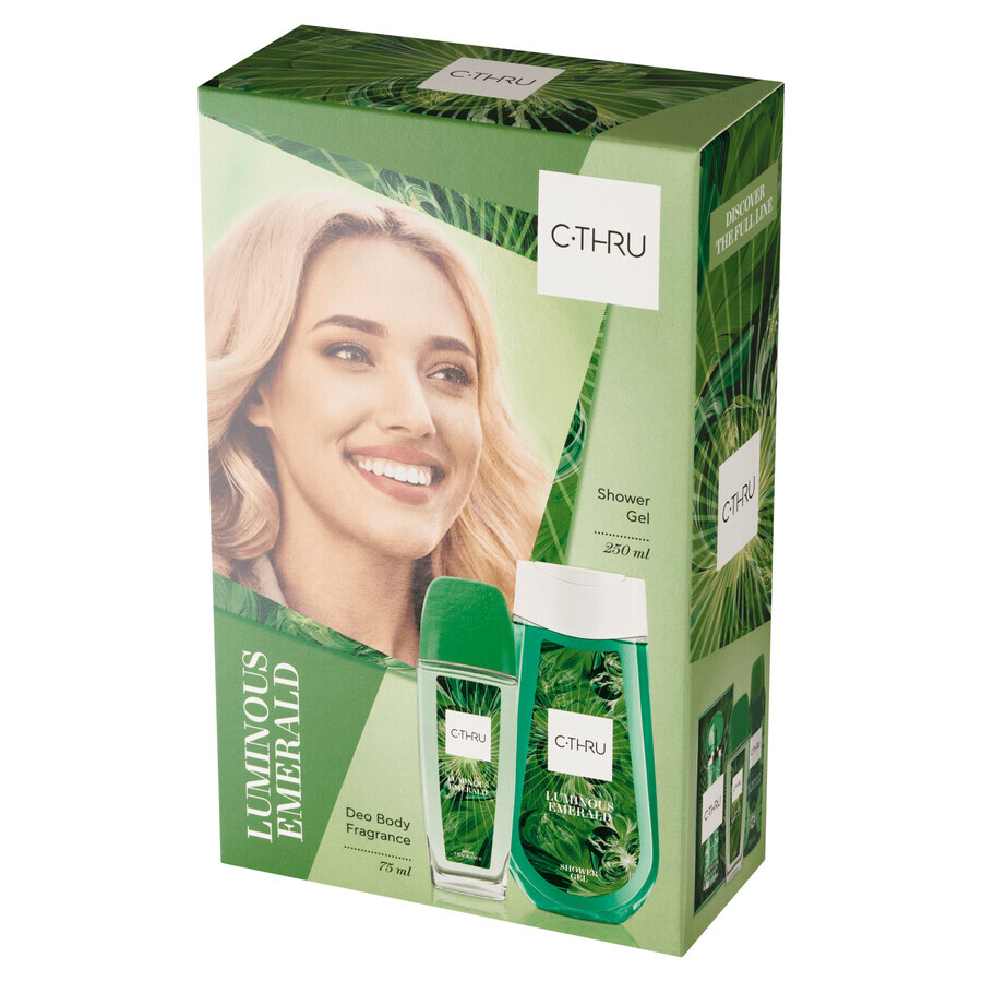 C-THRU Luminous Emerald set, déodorant, 75 ml + gel douche, 250 ml