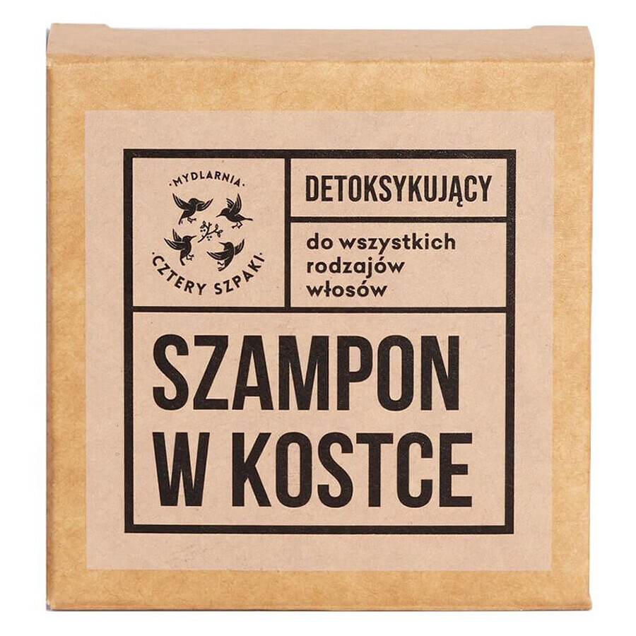 Cztery Szpaki, șampon detoxifiant în bară, 75 g