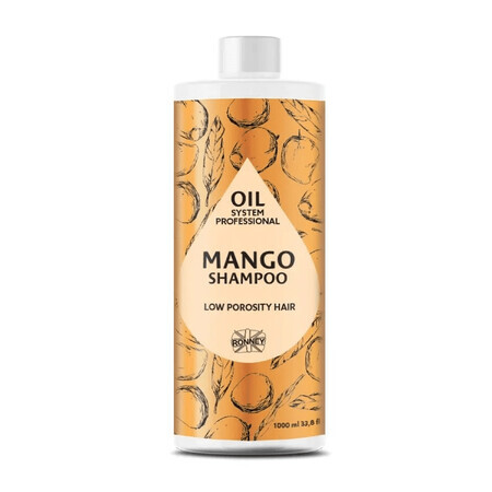 Ronney Professional Oil System Low Porosity Hair, șampon pentru păr cu porozitate scăzută cu unt de mango, 1000 ml