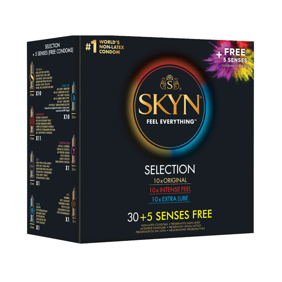 Unimil Skyn Selection, set di preservativi, 30 pezzi + 5 pezzi in omaggio