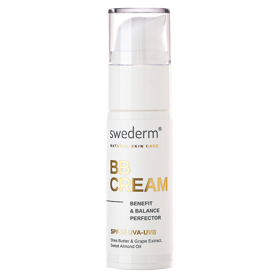 Swederm BB Cream, crème BB naturelle, SPF 15, 30 ml