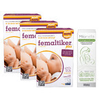 Set Femaltiker Plus, goût chocolat, 3 x 12 sachets + Milanella, gel de soin pour la peau des seins, 75 ml