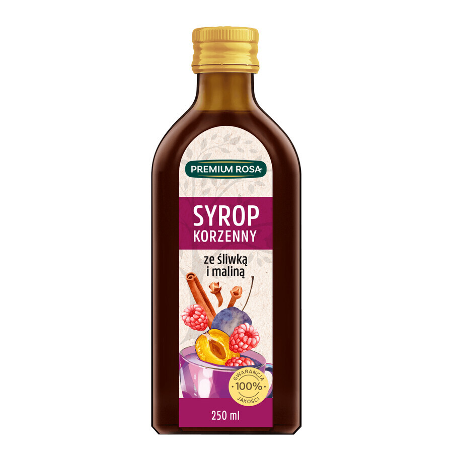 Premium Rosa Sirop d'épices avec prune et framboise, 250 ml