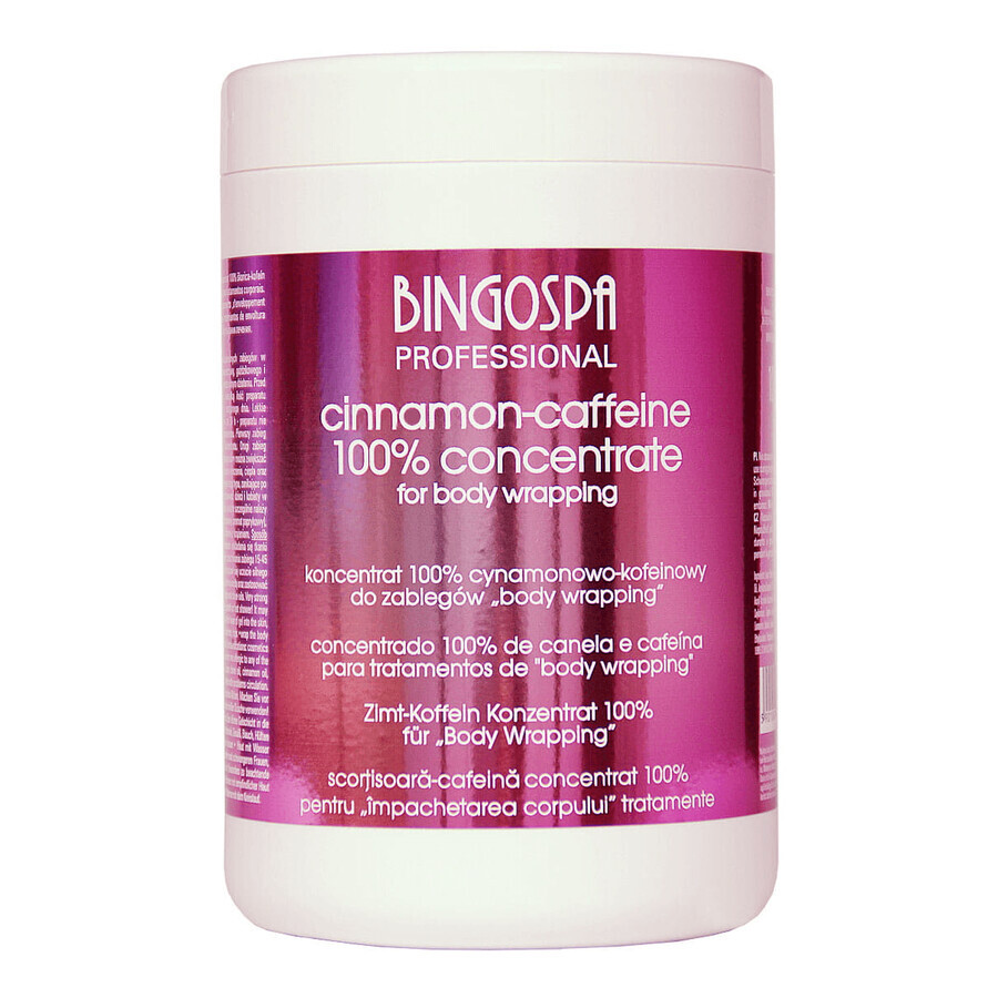 Bingospa Professional, concentrat de scorțișoară-cafeină pentru tratamente de împachetare corporală, 1000 g