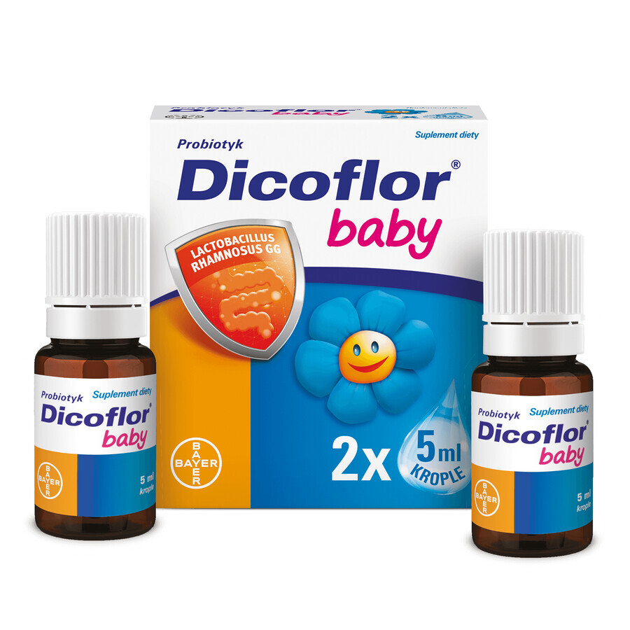 Dicoflor Baby set, pour nourrissons et enfants, gouttes, 2 x 5 ml