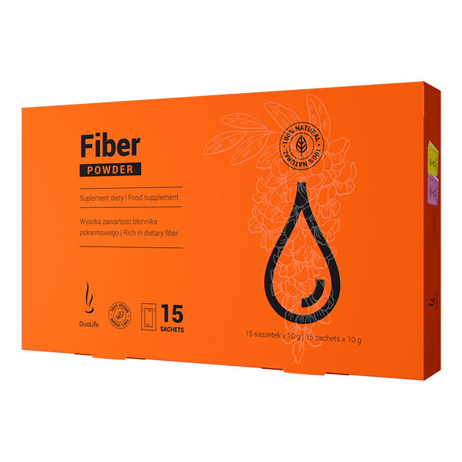 Duolife Fiber Powder, 10 gx 15 sachets