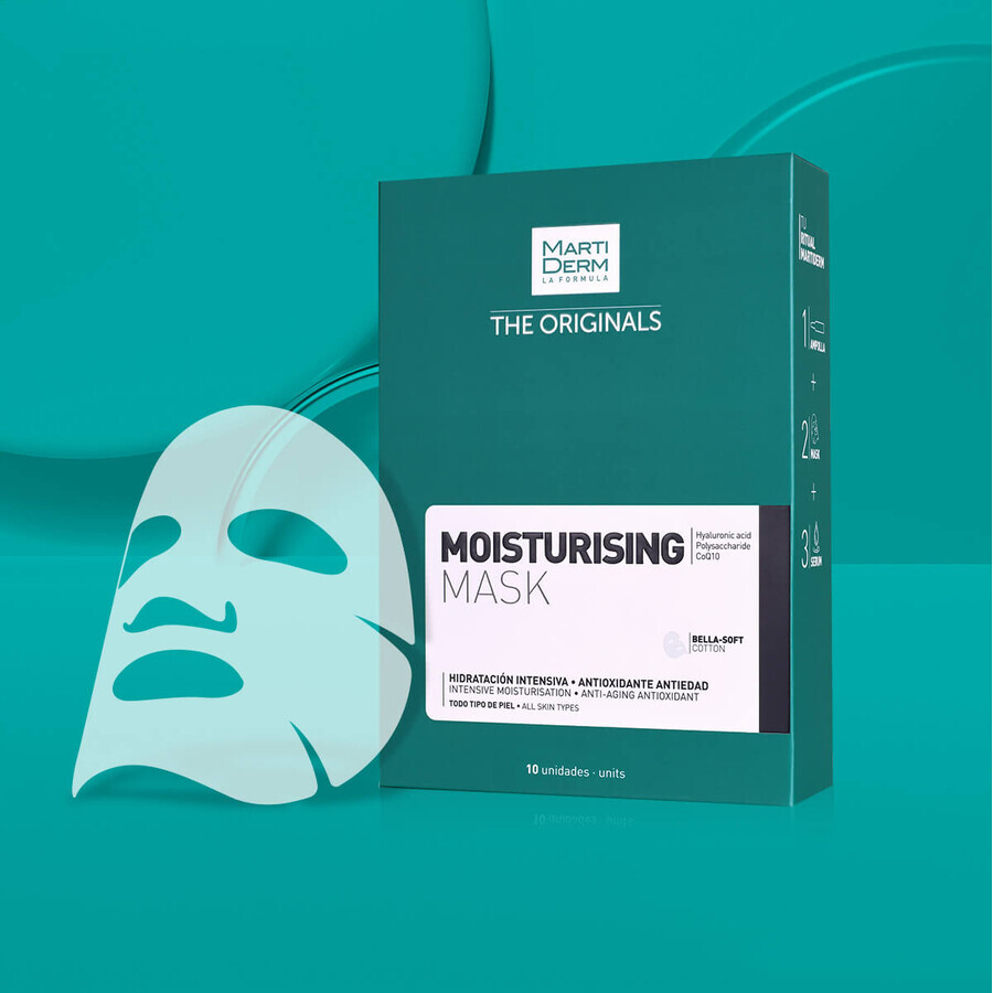 MartiDerm The Originals Moisturising Mask, masque pour le visage, 10 x 25 ml