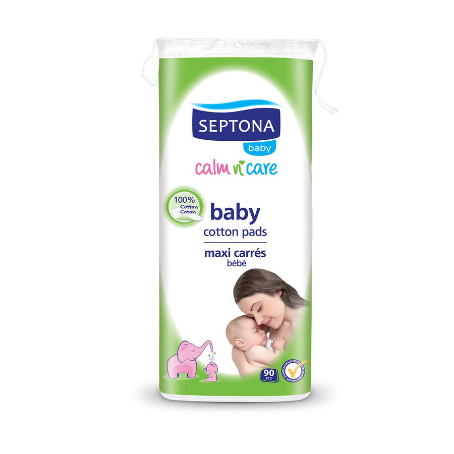 Septona Baby Calm n Care, lingettes cosmétiques pour bébés, 100% coton, 90 pièces