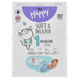 Bella Baby Happy, couches, taille 1 Nouveau-né, 2-5 kg, 82 pcs