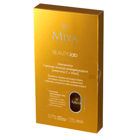 Miya BEAUTY.lab, tratament energizant intensiv de 7 zile, vitamina C + ghimbir, 7 x 1,5 ml