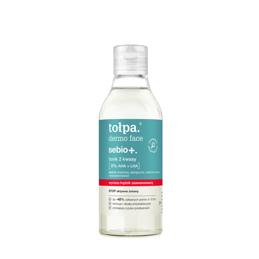 Tolpa dermo visage sebio+, tonique, 2 acides, 200 ml