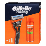 Gillette Fiusion 5 set, rasoir, 1 pièce + gel de rasage, 200 ml