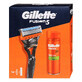 Gillette Fiusion 5 set, rasoir, 1 pi&#232;ce + gel de rasage, 200 ml