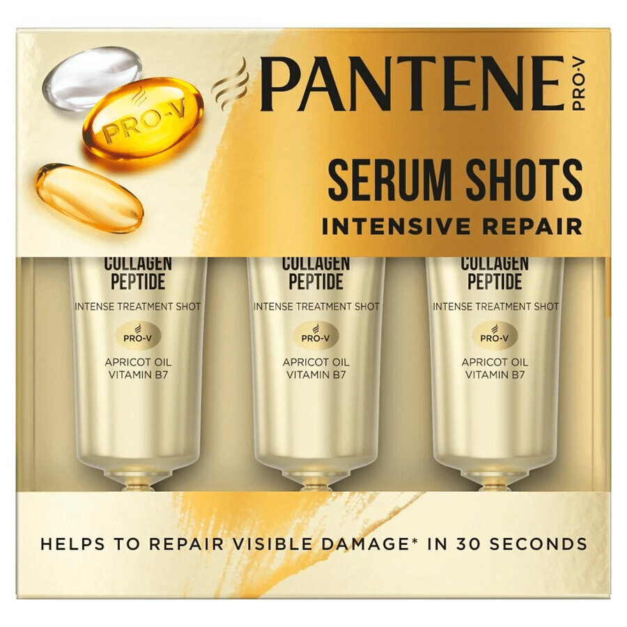 Pantene Intensive Repair Kit, shampoo, 400 ml + conditioner, 200 ml + protective oil, 100 ml + hair ampoules, 3 x 15 ml + make-up bag