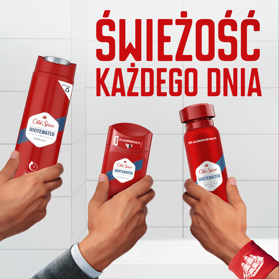 Set Gilette Mach 3, rasoio a 2 lame, 1 pezzo + cartuccia di ricambio, 1 pezzo + Old Spice Whitewater, lavaggio viso, capelli e corpo 3 in 1, 250 ml