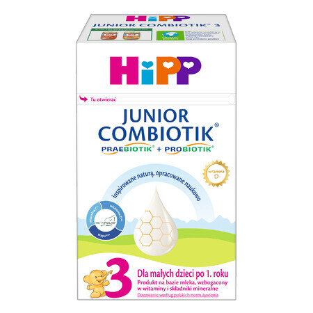 HiPP 3 Junior Combiotik, produs pe bază de lapte, după 1 an, 550 g