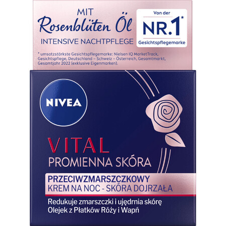 Nivea Vital Radiant Skin, cremă de noapte antirid, piele matură, 50 ml