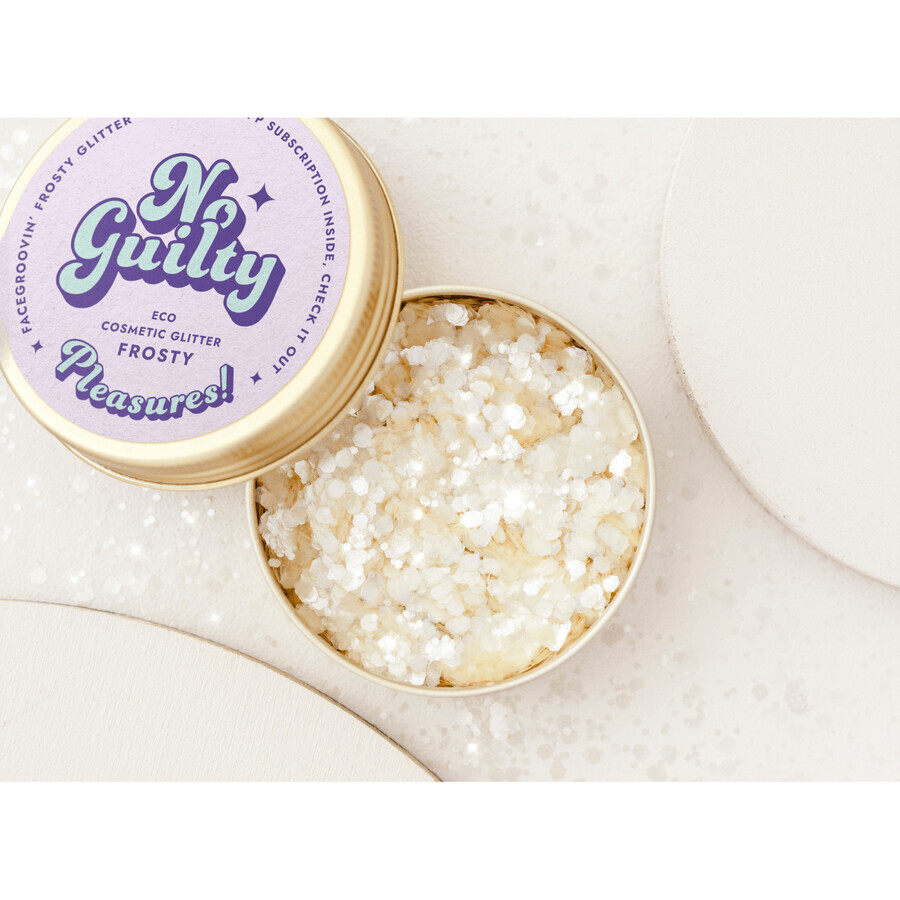 Ministry of Good Soap Facegroovin' Eco Glitter, paillettes bio pour la décoration du corps et du visage, Frosty, 10 g