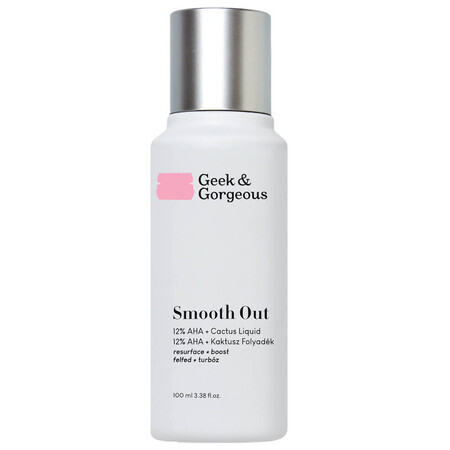 Geek &amp; Gorgeous Smooth Out, potente esfoliante con il 12% di acidi AHA e fico d'india lenitivo, 100 ml