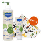 Mustela Bio set, eau micellaire, sans rinçage, 400 ml + crème à langer, 75 ml + couche en bambou, Safari, 1 gratuit