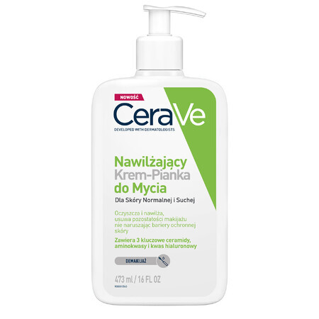 CeraVe, nettoyant crème-mousse hydratant, peaux normales et sèches, 473 ml