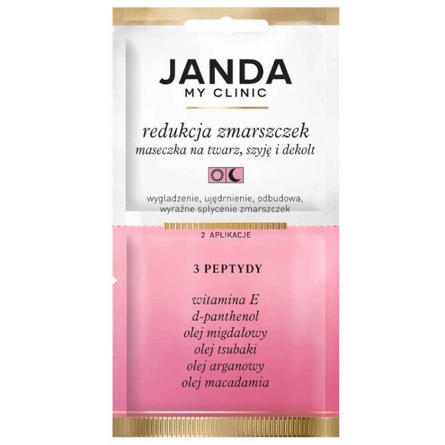 Janda My Clinic Collagen Threads, masque pour le visage, le cou et le décolleté, 3 peptides, 8 ml