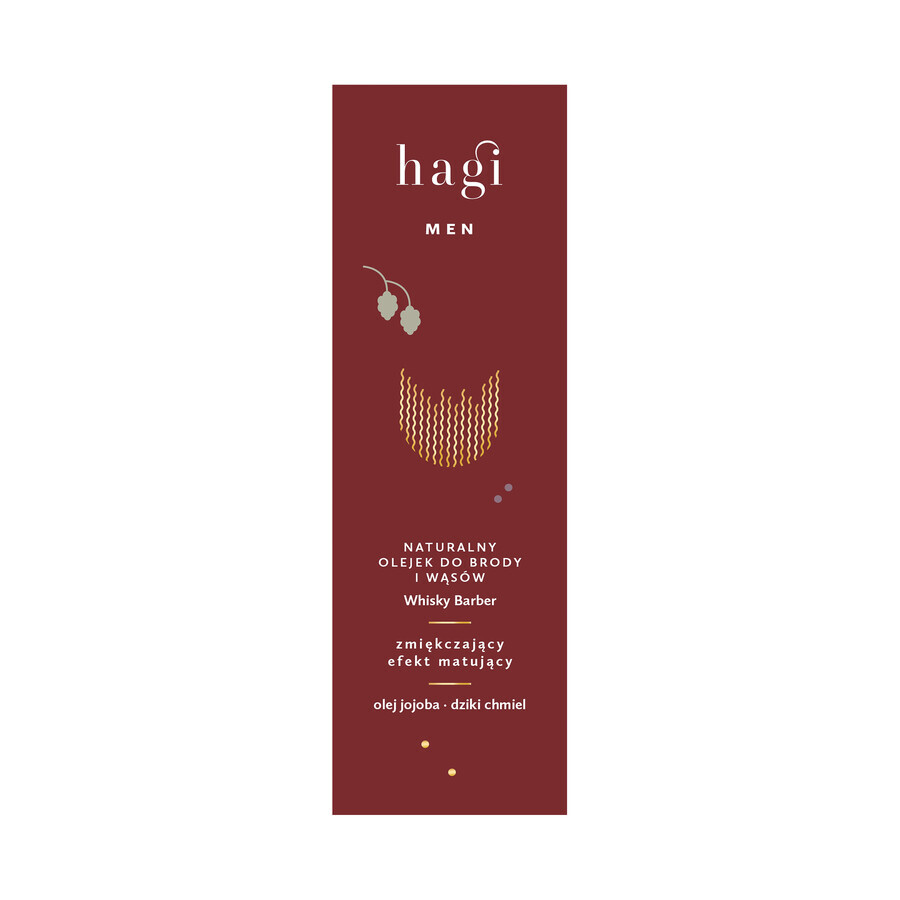 Hagi Men Whisky Barber, natuurlijke baard- en snorolie, 30ml