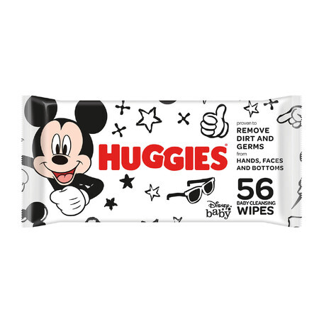 Huggies, Mickey Mouse lingettes humides pour bébé, 56 pcs