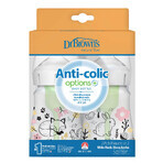 Dr. Brown Anti-colic Options+, Anti-Kolik-Flasche, weithalsig, Wald, 2 x 150 ml