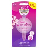 Wilkinson Sword Xtreme 3 My Intuition, rasoir pour femmes, jetable, trois lames, Comfort Cherry Blossom, 3 pièces + 1 pièce gratuite