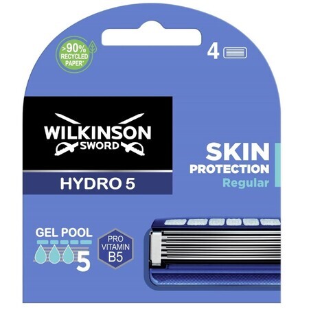 Wilkinson Sword Hydro 5, replacement cartridges, Skin Protection Regular, 4 pieces