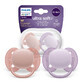 Avent Ultra Soft, sucette, silicone, sym&#233;trique, fille, SCF091/31, 0-6 mois, 2 pi&#232;ces